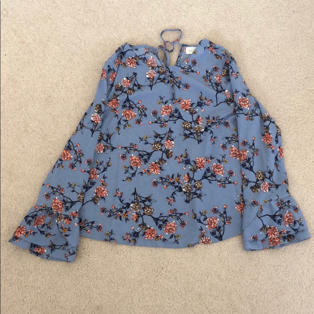 Bell-sleeve floral top